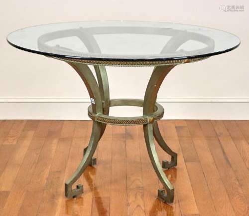 Glass Top Table With Metal Base