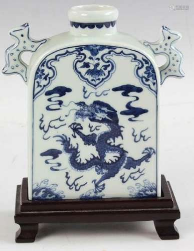 Chinese Blue and White Dragon Vase