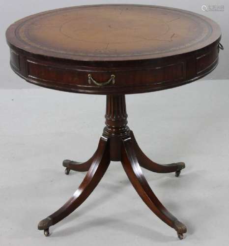C1940 Regency-style Mahogany Drum Table