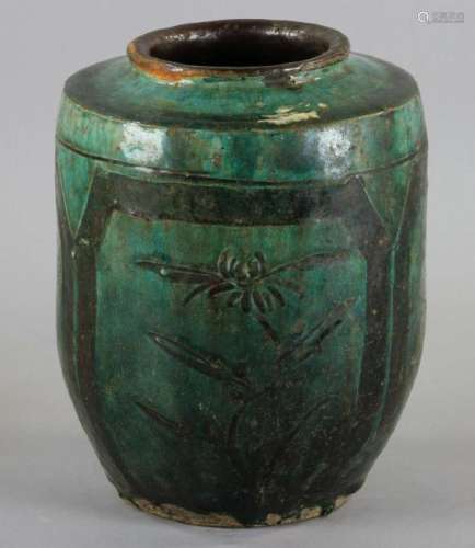 18thC Chinese Glazed Vase, Chinese Cabinet