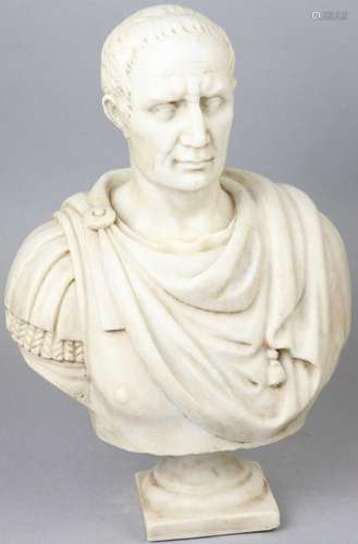 Carved Italian Marble Bust of Caesar