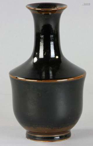 Chinese Black Glazed Porcelain Vase