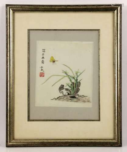 Chinese Watercolor Painting on Silk