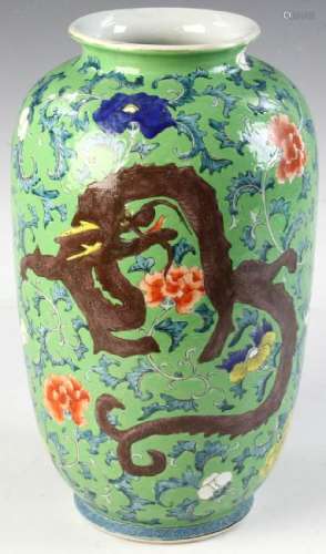 Chinese 19thC Famille Rose Porcelain Vase
