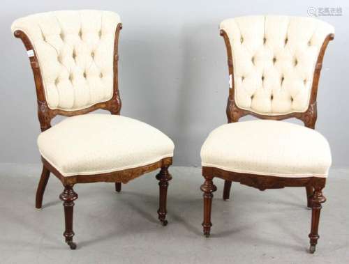 Pair of 19thC French Walnut Chairs