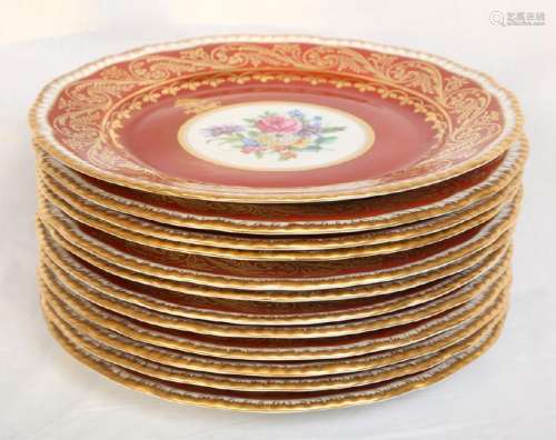 Twelve Continental Porcelain Plates