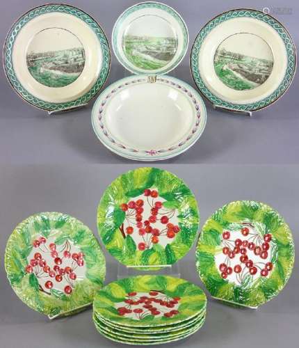 Early 19thC English Dishes & Italian Majolica Dishes