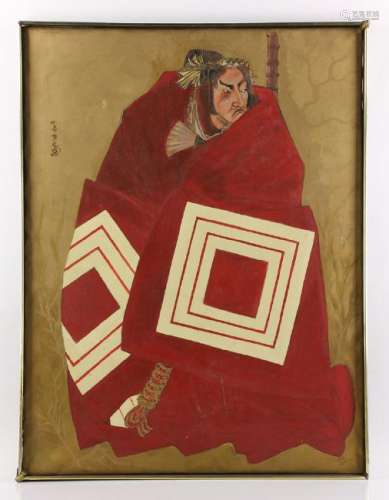 Japanese Samurai Warrior, Oil on Canvas