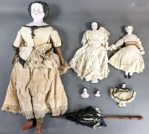 Collection of Antique China Head Dolls