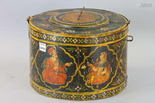 Antique Indian Decorated Round Box