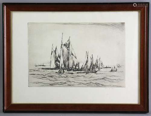 Reynolds Beal, Sailboats, Etching