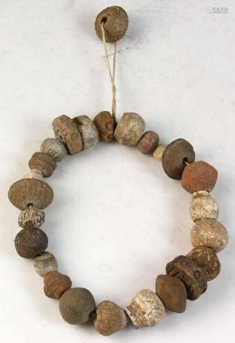 Pre-Columbian String of Clay Beads