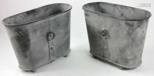 Pair of Oval Georgian Style Metal Planters