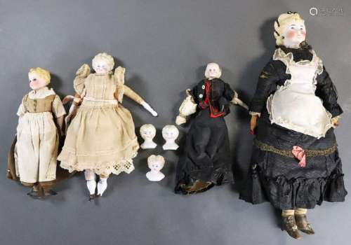 Collection of China Molded Head Dolls