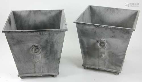 Pair of Georgian Style Grey Metal Urns