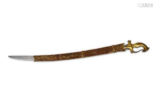 AN INDIAN TALWAR SWORD WITH HORSE HEAD HILT India,