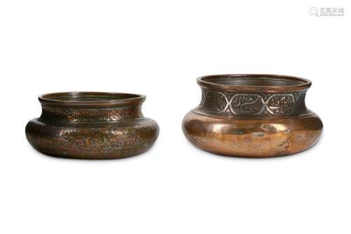 TWO SMALL TINNED COPPER BOWLS Iran, late 17th - 18th