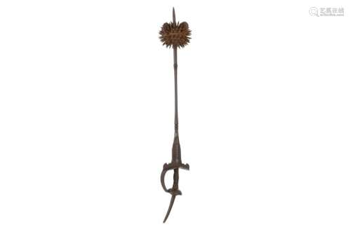 A RARE KHANDA HILTED SPIKED INDIAN MACE India, 18th -