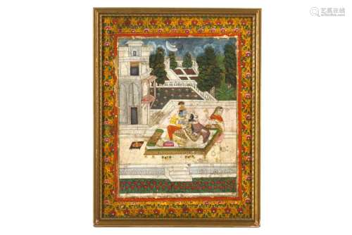 KRISHNA AND RADHA ON A COURTLY TERRACE Bundi, North