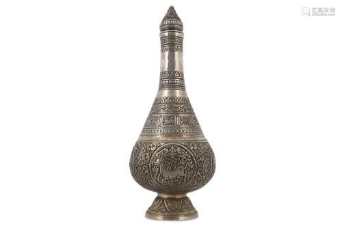 A SILVER THAI BOTTLE Thailand, late 19th century Of