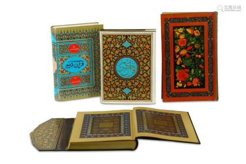 FOUR EDITIONS OF THE QUR'AN Iran, 20th century The