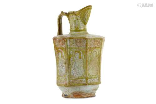 A LARGE COPPER-LUSTRE POTTERY EWER PROPERTY FROM THE