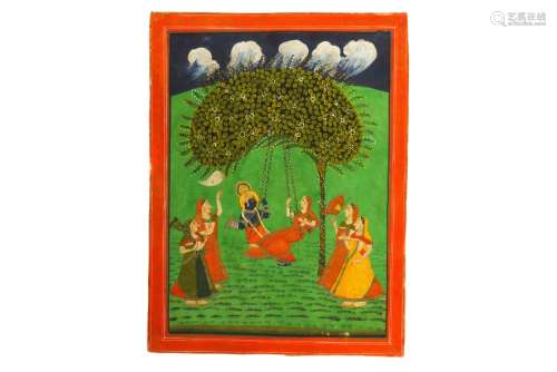 RADHA AND KRISHNA ON SWINGS Kota, North Western India,