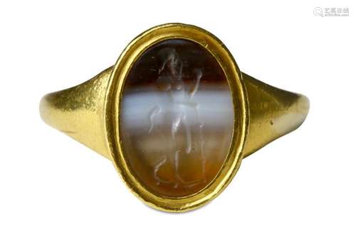 A RING WITH ROMAN INTAGLIO