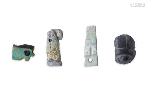 A GROUP OF EGYPTIAN FRIT AMULETS