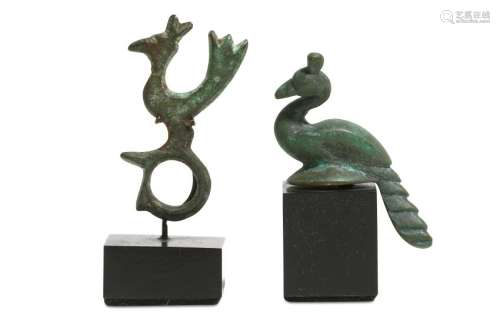 TWO BRONZE BIRDS