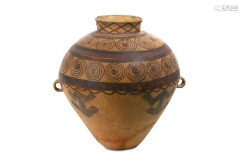 A LARGE BANSHAN PAINTED POTTERY VESSEL