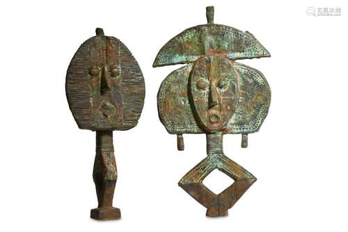 TWO RELIQUARY FIGURES, GABON Including a Mahongwe