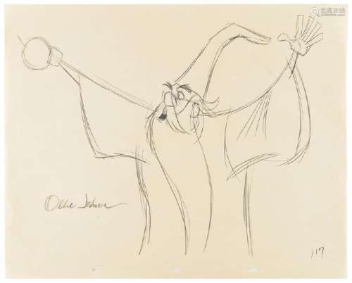 Merlin production drawing from The Sword in the Stone