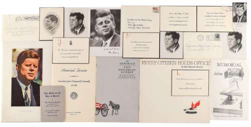 John F. Kennedy Condolence Cards and Memorial Ephemera