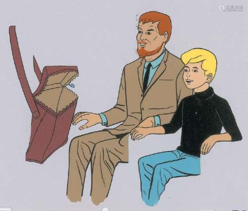 Johnny and Dr. Quest production cels from Johnny Quest
