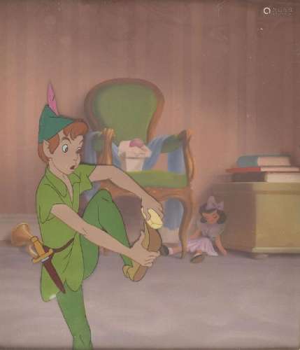 Peter Pan production cel and master background from