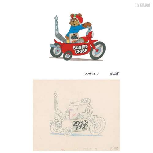 Sugar Bear production cel and matching drawing from a