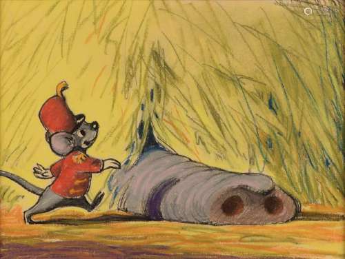 Dumbo and Timothy Mouse concept storyboard drawing from
