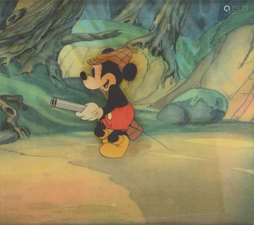 Mickey Mouse production cel and production background