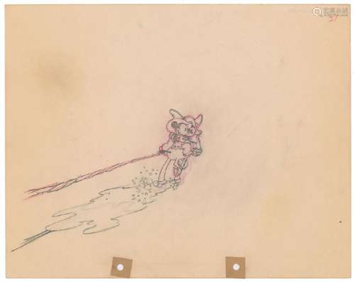 Mickey and Minnie Mouse production drawing from Two-Gun