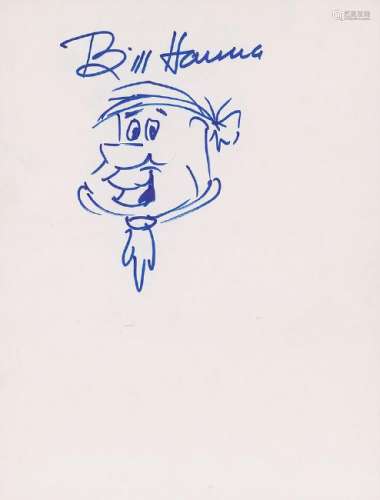 Fred Flintstone signed sketch by Bill Hanna