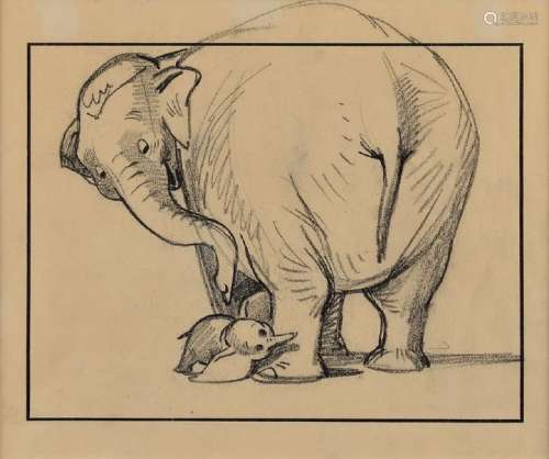 Dumbo and Mrs. Jumbo concept storyboard drawing from