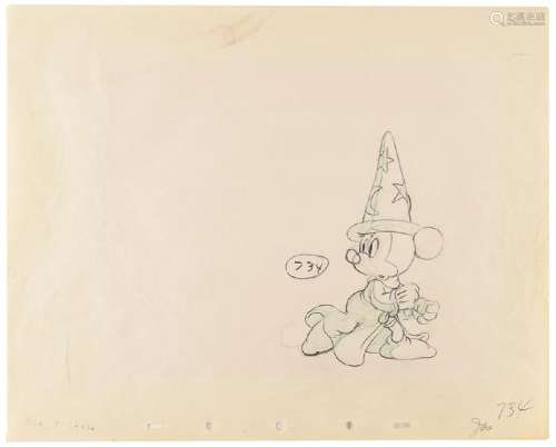 Mickey Mouse production drawing from Fantasia