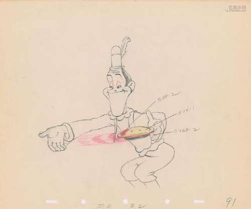 Stan Laurel production drawing from Mother Goose Goes