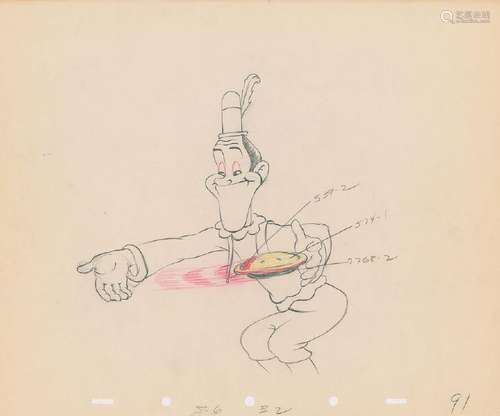 Stan Laurel production drawing from Mother Goose Goes