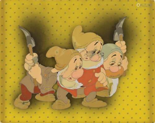 Sneezy, Doc, and Bashful production cel from Snow White