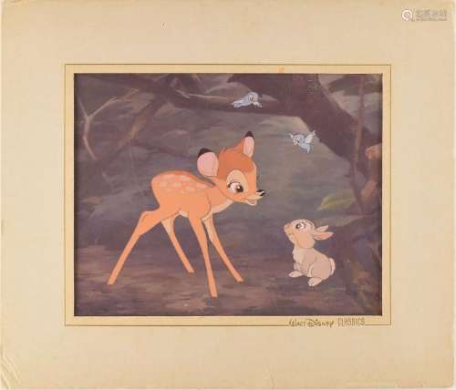 Bambi and Thumper reproduction cel from Bambi by Walt