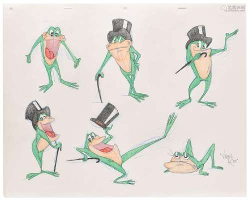 Michigan J. Frog color model drawing by Virgil Ross