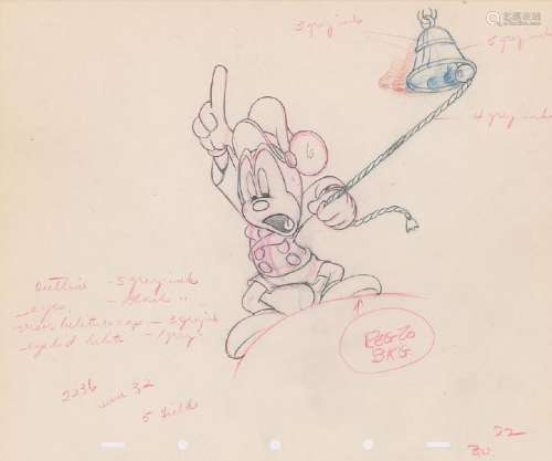 Mickey Mouse production drawing from Tugboat Mickey