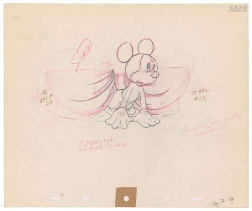 Mickey Mouse production drawing from Society Dog Show